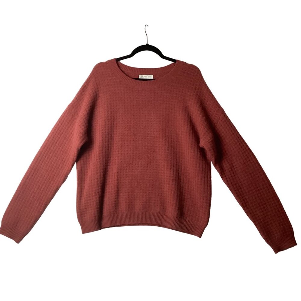 100% Cashmere Rachel Zoe Rust Crew Neck Sweater